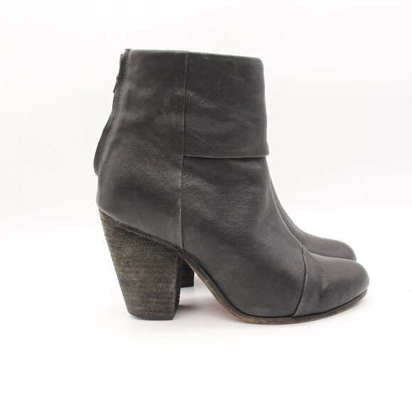 Rag & Bone Newbury Women's Size US 6 Black Leather Zip Up Ankle Booties - Picture 1 of 9